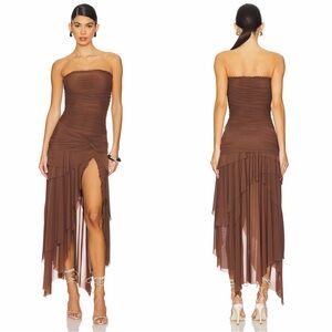 GUIZIO Lyla Twist Dress in Brown